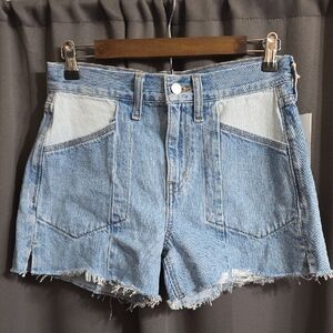 NWT EticaWomen's Denim Shorts Savana Paneled Two Tone Eco-Friendly Sz 25